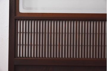 デザインガラス　細身の桟が上品な裏障子付き格子戸(引き戸、建具、ガラス帯戸)
