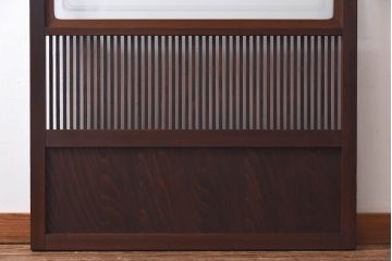 デザインガラス　細身の桟が上品な裏障子付き格子戸(引き戸、建具、ガラス帯戸)