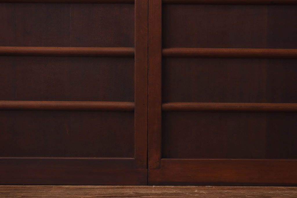 昭和初期　ヒノキ材製　きれいな木肌が品のある板戸4枚セット(引き戸、舞良戸)