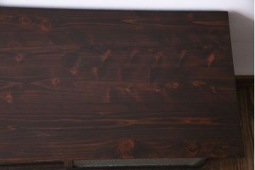 レトロ家具　ダイヤガラス入り　レトロな雰囲気が高まるリメイクローボード(テレビボード)(1)