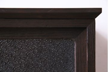 レトロ家具　ダイヤガラス入り　レトロな雰囲気が高まるリメイクローボード(テレビボード)(1)