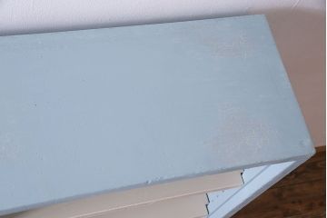 ペイント家具　淡い色合いが爽やかな印象のオープンラック(陳列棚、本棚、ブックシェルフ)(1)