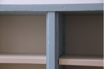ペイント家具　淡い色合いが爽やかな印象のオープンラック(陳列棚、本棚、ブックシェルフ)(1)