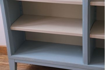 ペイント家具　淡い色合いが爽やかな印象のオープンラック(陳列棚、本棚、ブックシェルフ)(1)