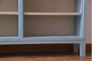 ペイント家具　淡い色合いが爽やかな印象のオープンラック(陳列棚、本棚、ブックシェルフ)(1)