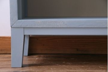 ペイント家具　淡い色合いが爽やかな印象のオープンラック(陳列棚、本棚、ブックシェルフ)(1)