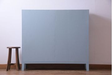ペイント家具　淡い色合いが爽やかな印象のオープンラック(陳列棚、本棚、ブックシェルフ)(1)