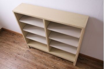 ペイント家具　淡い色合いが爽やかな印象のオープンラック(陳列棚、本棚、ブックシェルフ)(2)