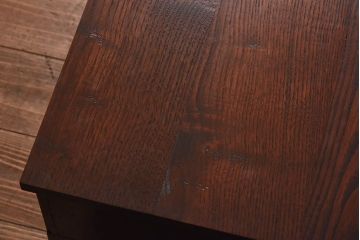 アンティーク家具　リメイク品　前板ケヤキ材　上品な佇まいの脚付き箪笥ローボード(ローテーブル、引き出し)
