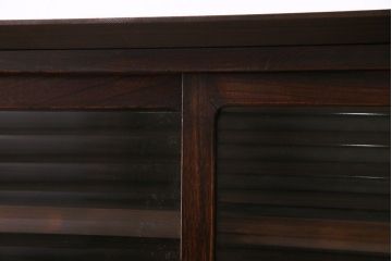 レトロ家具　モールガラス入り　レトロな雰囲気が高まるリメイクローボード(テレビボード)(2)