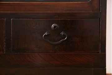 レトロ家具　モールガラス入り　レトロな雰囲気が高まるリメイクローボード(テレビボード)(2)