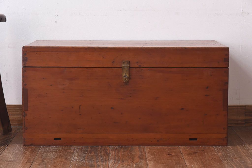 アンティーク雑貨　内面ブリキ張り　レトロな雰囲気づくりにおすすめの木箱(収納箱)