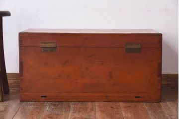 アンティーク雑貨　内面ブリキ張り　レトロな雰囲気づくりにおすすめの木箱(収納箱)