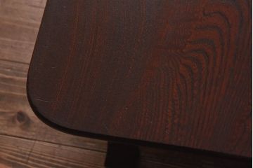 レトロ家具　昭和レトロ　栓材一枚板　和を感じる木目の角ちゃぶ台(座卓、ローテーブル)