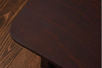 レトロ家具　昭和レトロ　栓材一枚板　和を感じる木目の角ちゃぶ台(座卓、ローテーブル)