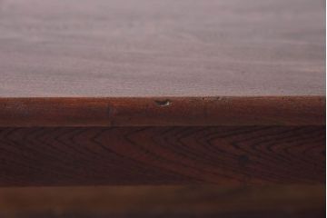 レトロ家具　昭和レトロ　栓材一枚板　和を感じる木目の角ちゃぶ台(座卓、ローテーブル)