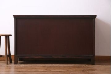 天板リメイク　筑後民芸家具　重厚な佇まいの脚付き箪笥ローチェスト(衣装箪笥、テレビボード)