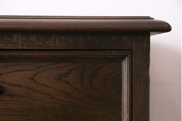美品!ビンテージ　神戸洋家具　永田良介商店　優雅な佇まいが魅力的なS型整理タンス・6段(引き出し、チェスト)(定価約41万円)