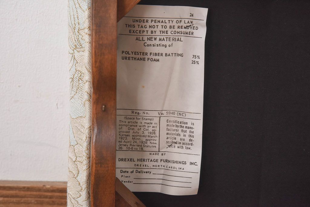 中古　DREXEL HERITAGE(ドレクセルヘリテイジ)　Grand Villa(グランドヴィラ)　ベンチ(スツール、チェア、椅子)(定価約11万6千円)(1)