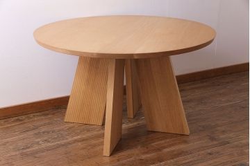 中古　CONDE HOUSE(カンディハウス)　ハカマ ダイニングラウンドテーブル(定価約40万9千円)