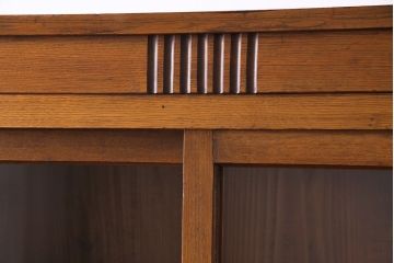 レトロ家具　昭和初期　モールガラス　味わい深いレトロな佇まいの重ね戸棚(収納棚)