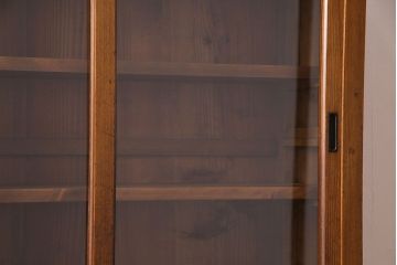 レトロ家具　昭和初期　モールガラス　味わい深いレトロな佇まいの重ね戸棚(収納棚)