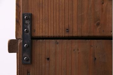 レトロ家具　昭和初期　モールガラス　味わい深いレトロな佇まいの重ね戸棚(収納棚)