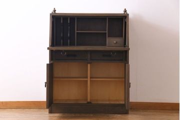 中古・希少品　神戸洋家具　永田良介商店　クリモノ付きライティングビューロー(ワークデスク、簿記机、在宅ワーク、在宅用デスク)(定価約56万円)