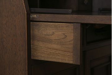 中古・希少品　神戸洋家具　永田良介商店　クリモノ付きライティングビューロー(ワークデスク、簿記机、在宅ワーク、在宅用デスク)(定価約56万円)
