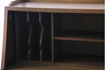 中古・希少品　神戸洋家具　永田良介商店　クリモノ付きライティングビューロー(ワークデスク、簿記机、在宅ワーク、在宅用デスク)(定価約56万円)