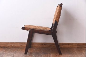 中古　松本民芸家具　ビンテージ　#520L型　ラッシチェア(ダイニングチェア、椅子)