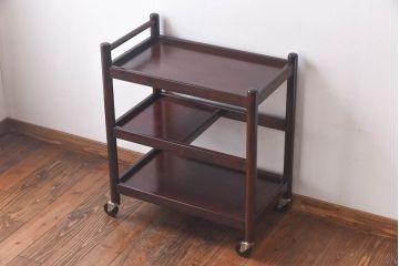 中古　松本民芸家具　シックな雰囲気漂うB型ワゴン(サイドワゴン)