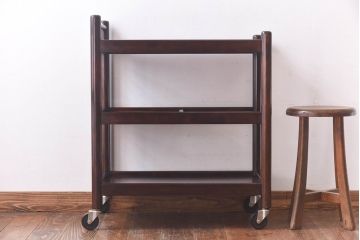中古　松本民芸家具　シックな雰囲気漂うB型ワゴン(サイドワゴン)