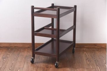 中古　松本民芸家具　シックな雰囲気漂うB型ワゴン(サイドワゴン)
