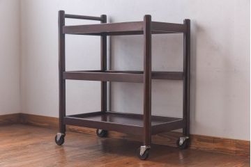 中古　松本民芸家具　シックな雰囲気漂うB型ワゴン(サイドワゴン)