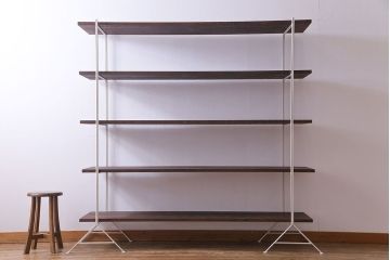 ラフジュ工房オリジナル 細身のペイントアイアンラック【大】(陳列棚、飾り棚)