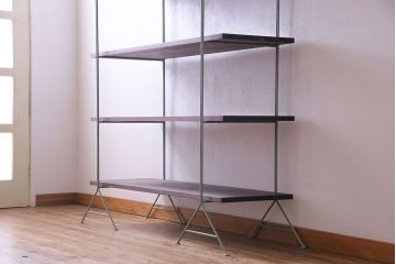 ラフジュ工房オリジナル 細身のペイントアイアンラック【小】(陳列棚、飾り棚)