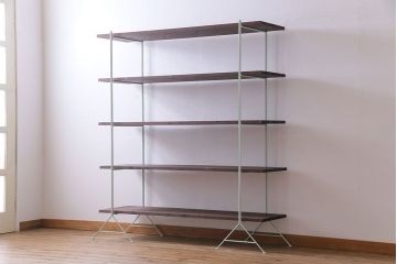 ラフジュ工房オリジナル 細身のペイントアイアンラック【中】(陳列棚、飾り棚)