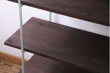 ラフジュ工房オリジナル 細身のペイントアイアンラック【中】(陳列棚、飾り棚)