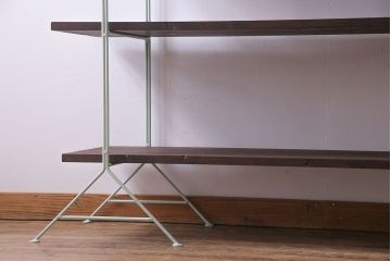 ラフジュ工房オリジナル 細身のペイントアイアンラック【中】(陳列棚、飾り棚)