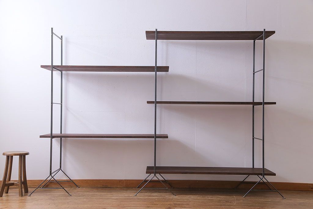 ラフジュ工房オリジナル 無骨な雰囲気が格好いいアイアンラック(陳列棚、飾り棚)