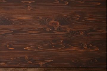 ヒノキ無垢材　ペイント家具　シンプルなデザインの鉄脚テーブル(ダイニングテーブル)(2)