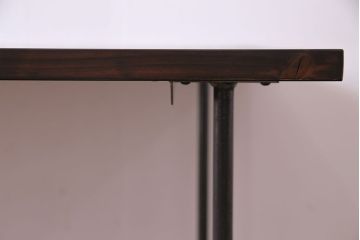 オリジナル　濃い色合いが落ち着いた雰囲気の鉄脚テーブル(ダイニングテーブル)(1)