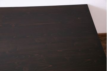 オリジナル　濃い色合いが落ち着いた雰囲気の鉄脚テーブル(ダイニングテーブル、作業台、4人掛け、6人掛け、食卓)(R-029870)(2)