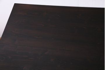 オリジナル　濃い色合いが落ち着いた雰囲気の鉄脚テーブル(ダイニングテーブル、作業台、4人掛け、6人掛け、食卓)(R-029870)(2)