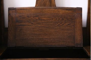 アンティーク雑貨　イギリスアンティーク　オーク材　重厚感を放つ機能的なベンチ付きホールスタンド(傘立て、コート掛け)