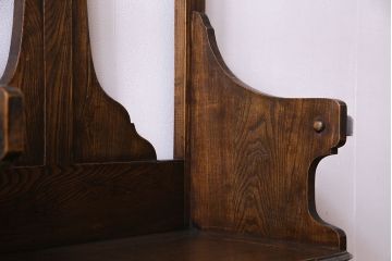 アンティーク雑貨　イギリスアンティーク　オーク材　重厚感を放つ機能的なベンチ付きホールスタンド(傘立て、コート掛け)