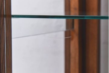 アンティーク家具　【S様売約済】昭和初期　ナラ材製　5面ガラスの薄型ショーケース(ガラスケース、飾り棚)