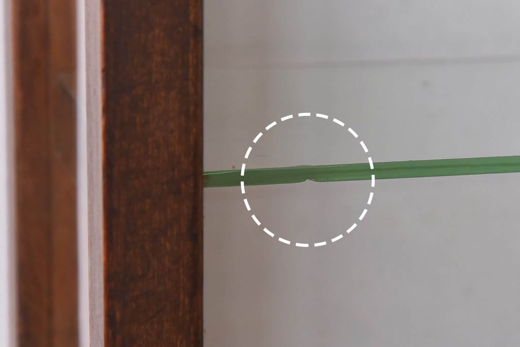 アンティーク家具　【S様売約済】昭和初期　ナラ材製　5面ガラスの薄型ショーケース(ガラスケース、飾り棚)