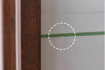 アンティーク家具　【S様売約済】昭和初期　ナラ材製　5面ガラスの薄型ショーケース(ガラスケース、飾り棚)